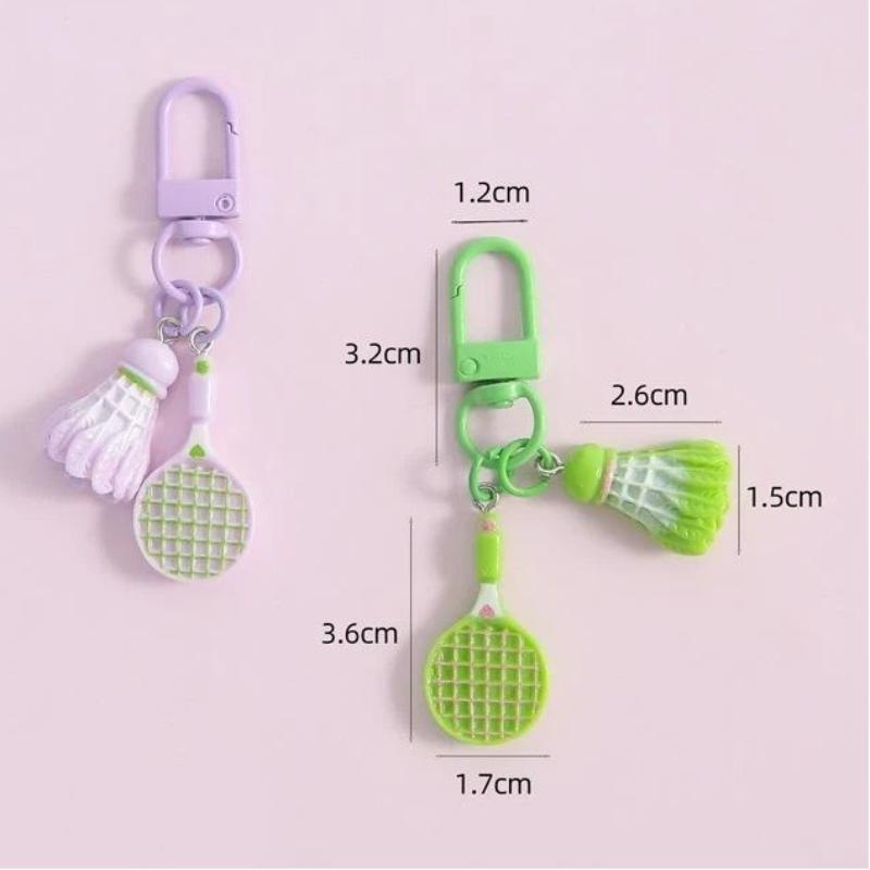 1Pcs Personality Sporty Style Key Ring Simulation Badminton Racket Keychain For Women Men Bag Pendant Souvenir Jewelry Gift