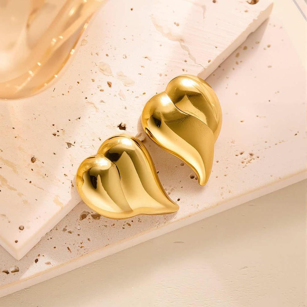 Geometric Irregular 18k Gold Titanium Steel Earrings for Women