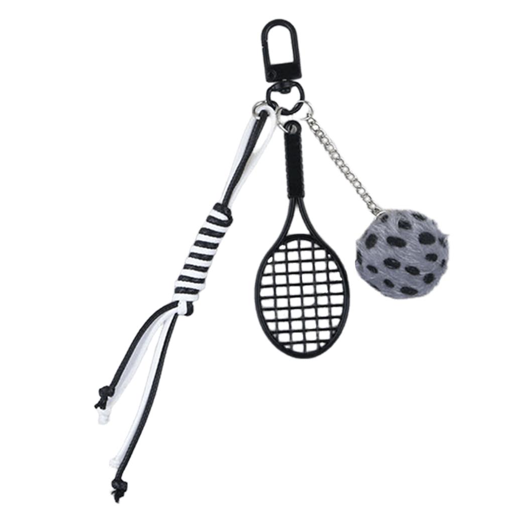 Unique Soft Plush Bag Charm Racket Ball Bag Pendant Fashionable Bags Decoration and Fun Keychain For Trendsetters