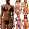 Clear Micro Bikini Straps Women Brazilian Gstring Set Thong Swimsuit Swimwear