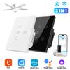 US Smart Touch Glass Panel Wall Switch for Fan Lights WiFi & Zigbee Wireless Control Via Smart Life App for Home Use