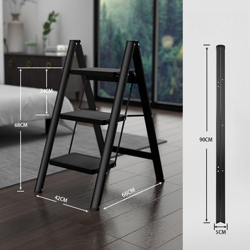 

Nordic Step Stools Solid Color Folding Aluminium Ladders Telescopic Extendable Scaffolding Living Room Kitchen Furniture чёрный