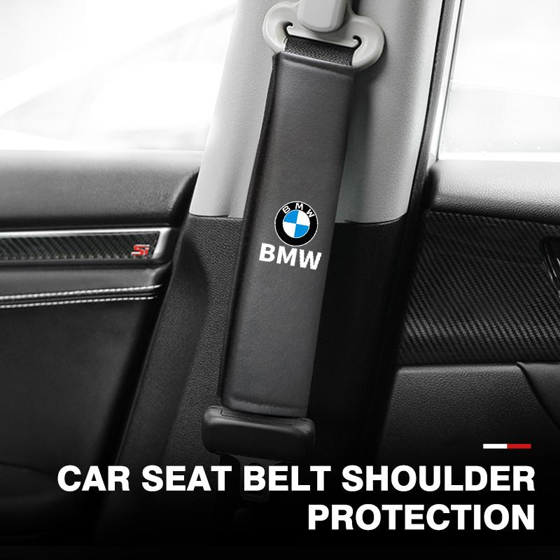 1/2Pcs Leather Car Seat Belt Shoulder Protector Seat Belt Cover For BMW E46 E90 E60 F10 E39 F30 E36 E87 E90 E30 E53 F31 E92 msdf34
