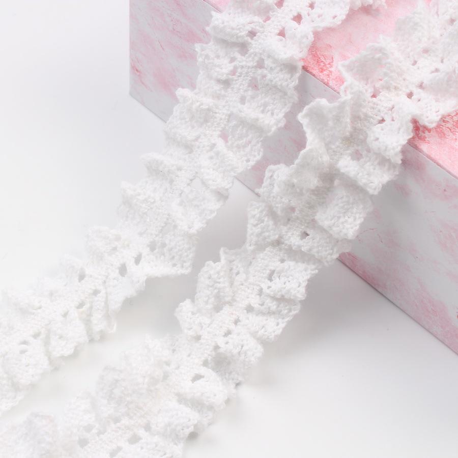 Off-White Elastic Cotton Lace Handmade Fabric Trim for Socks, Skirts, and Curtains - Zuleidezhu.