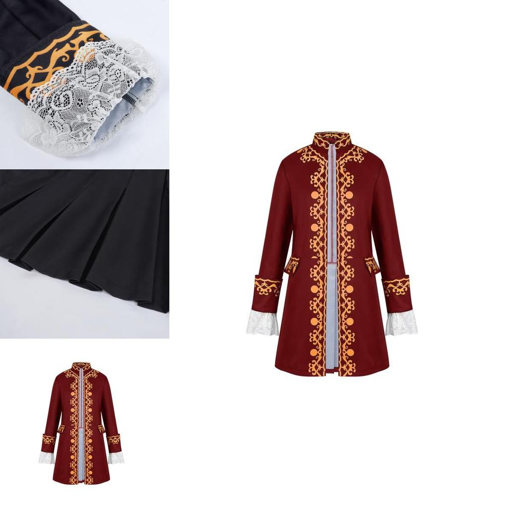 Fantasy Mens Long Sleeve Tailcoat Jacket For Cosplay Roleplay Costume
