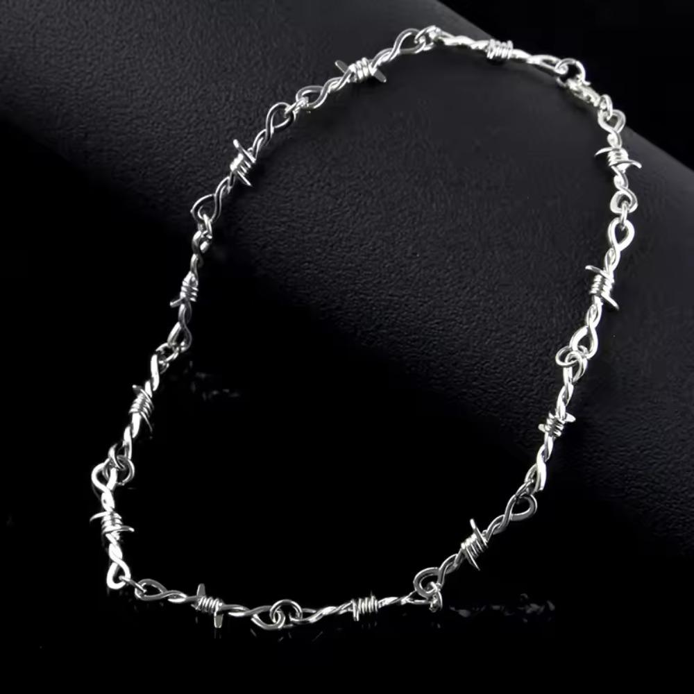 Small Wire Brambles Iron Unisex Choker Necklace Bracelet Women Hip-hop Gothic Punk Barbed Wire Little Thorns Chain Jewelry
