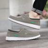 Herren Outdoor Canvas Schuhe Graue Sneaker Fahrschuhe Lässige Khaki Schuhe mit breiter Spitze für Weiter Übergröße