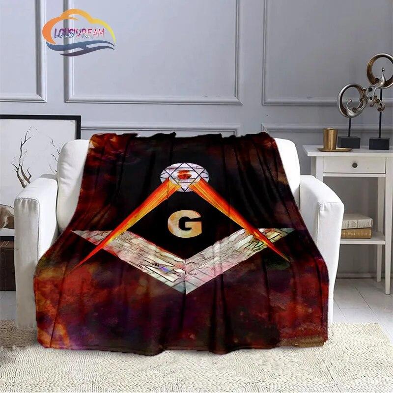 Fashion Northern Europe Freemasonry Blanket Masonic Portable Sofa  Freemason Flannel Warm Four Seasons Camping Blanket