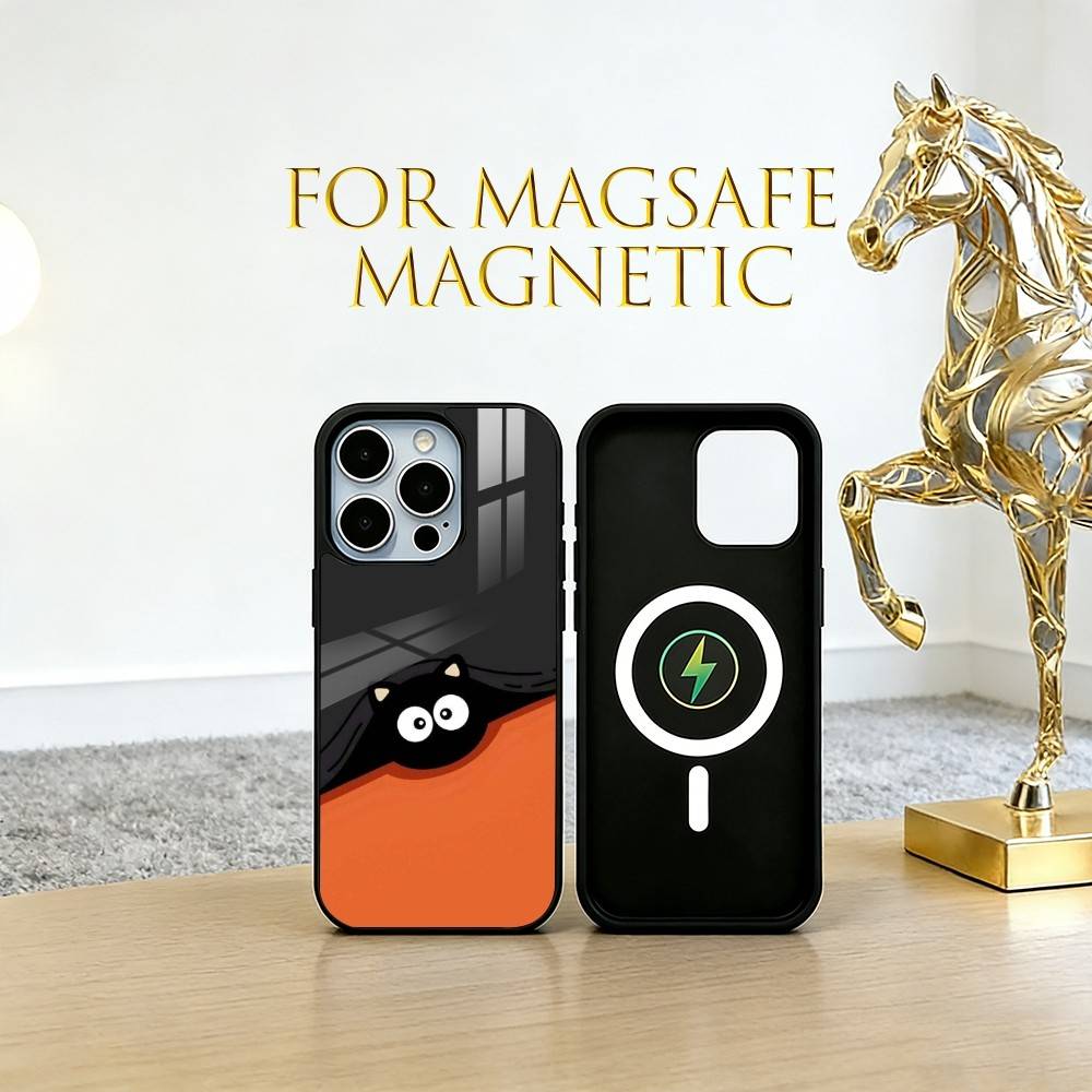 Einsames Illustrations-Handyhülle für iPhone 17, 16, 15, 14, 13, 12, 11 Plus, Pro Magnetisch mit Magsafe Kabelloses Laden