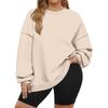 Übergröße Sweatshirt für Damen Oversized Rundhals Langarm Pullover Tops