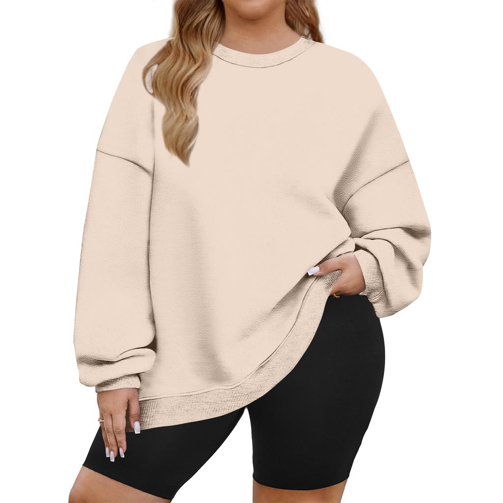 Plus Size Sweatshirt For Women Oversized Crewneck Long Sleeve Pullover Tops