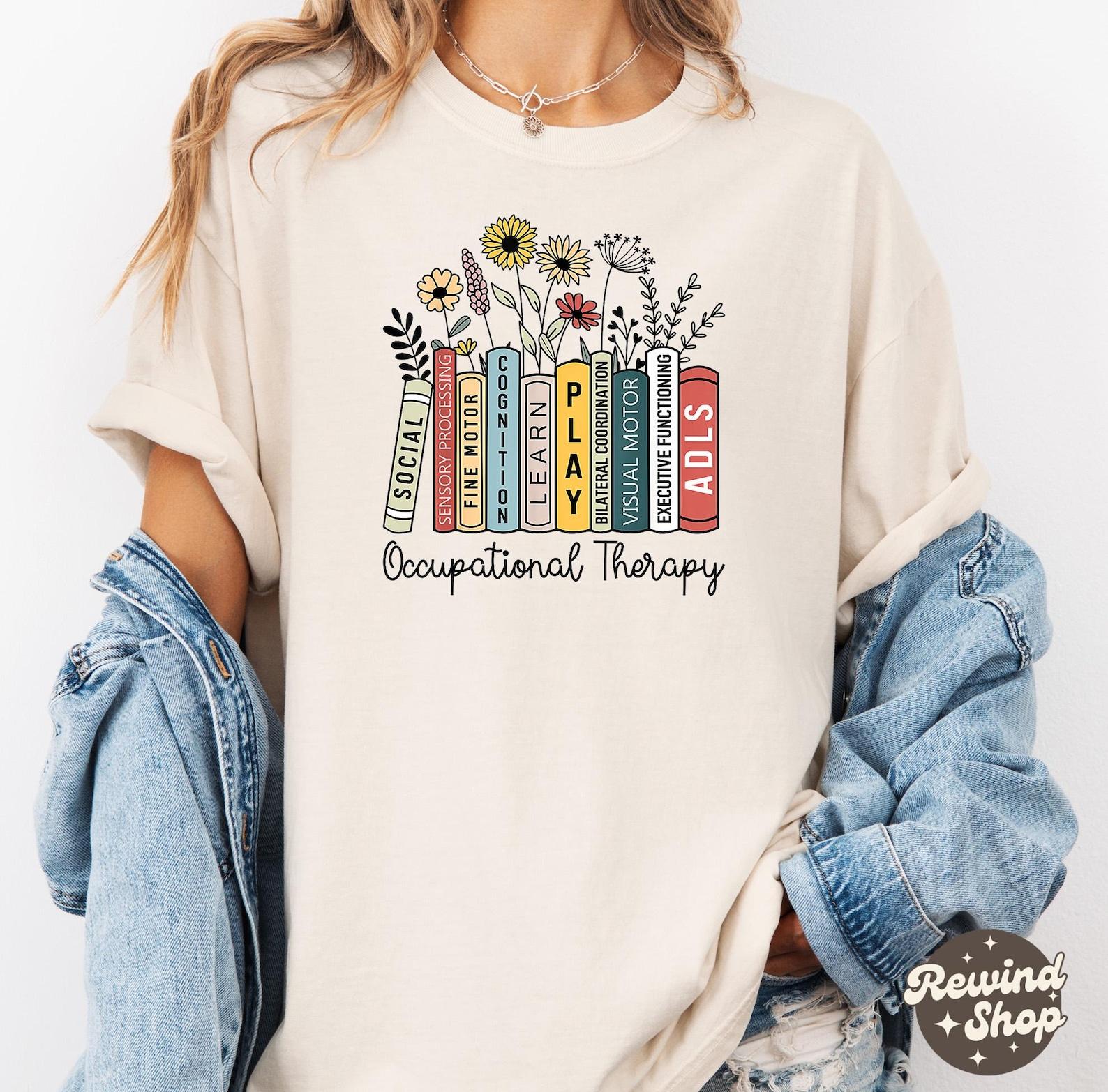Retro Occupational Therapy Comfort Colors TShirt, OT Shirt, Retro Assistant Tee, Pediatric OT TShirt, Gift for Therapist S