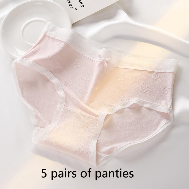 Majtki damskie Średni stan Otulające biodra Niebrudzące Chmury Miękka bawełna Odczuwalne jak z kreskówki Majtki z nadrukiem w kształcie kropli Majtki damskie antybakteryjne z kroczem