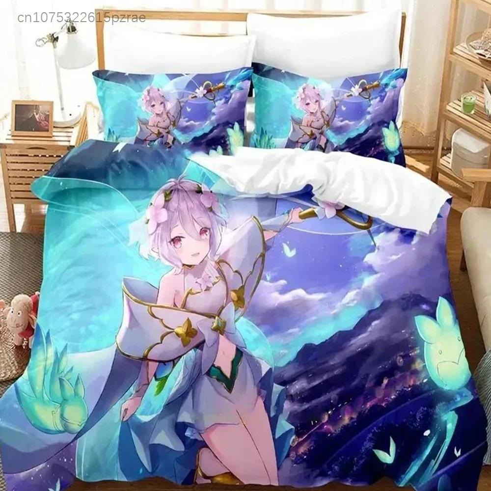 Anime Game Princess Connect! ReDive Bedding Set Duvet Cover Bed Set Quilt Cover Pillowcase Comforter King Queen Sizes Boys Adult