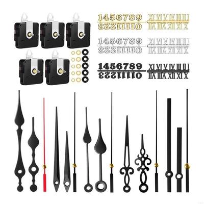 Y5JC DIY Quartzs Clock Movement Mechanism NonTicking DIY Wall Clock Mechanisms with Hands Set for Repair Part Replacement