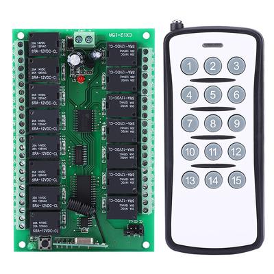 Kablosuz Uzaktan Kumanda Anahtar Verici DC12V 15 Kanal Röle Alıcı Kartı