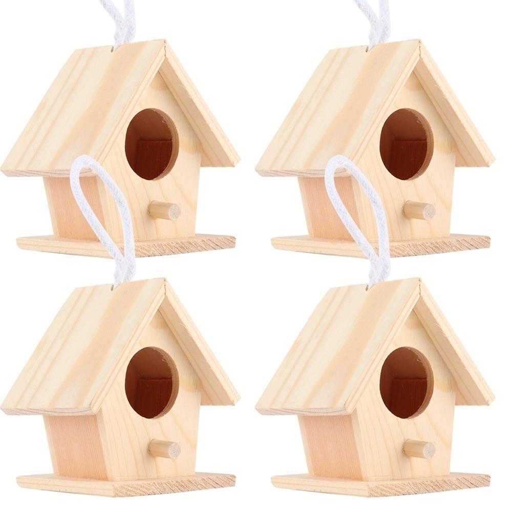 4Pcs Durable Hanging Bird House Hanging Design Outdoor Bird House Garden Decoration