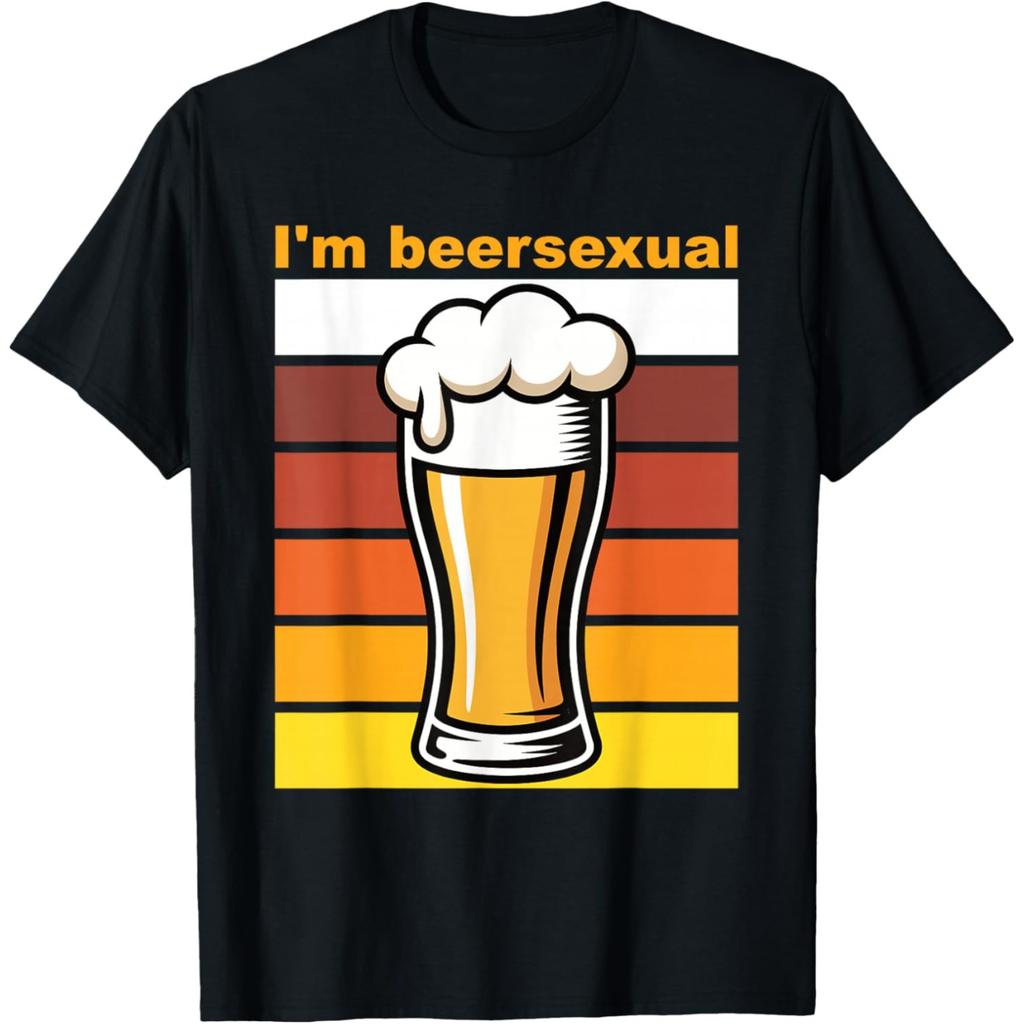 Im Beersexual Divertente Retrò Amanti della Birra Bere Birra Magliette Unisex Cotone Umorismo Streetwear Maglietta Manica Corta Unisex Abbigliamento Largo
