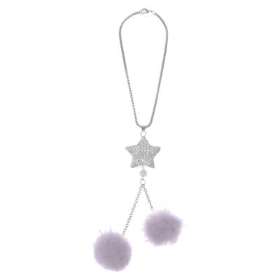 Partuto 1pcs Artificial Crystal Pentagram 2 Hair Ball Car Seat