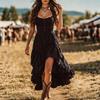 Elegantes trägerloses Damenkleid mit geraffter Taille, Bodycon Midi-Kleid, gerüschter Saum, Knopfleiste vorne, ärmellos, Sommerkleid