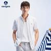 Men's Striped Soft Casual Short Sleeve Shirt