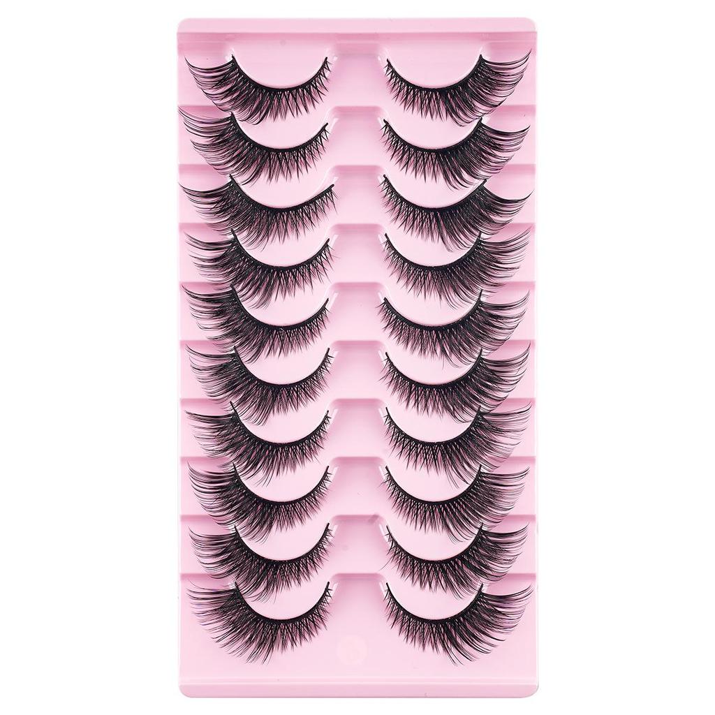 Dichte schwarze falsche Wimpern - Natürlich, voller Streifen für Cosplay/Comic, ideal für Anfänger und Cross-Border-Stile.