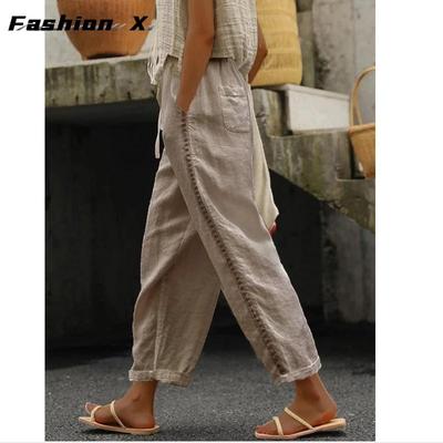 Hose mit weitem Bein, lockere Hose, große Größe, modische Freizeithose für Damen