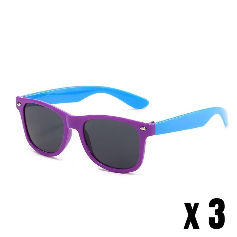 3PCS/Pack Boys Girls Contrasting Colors Square Sunglasses Eyewear Kids Summer Beach Outdoor UV Protection Sun Shades Eyeglasses