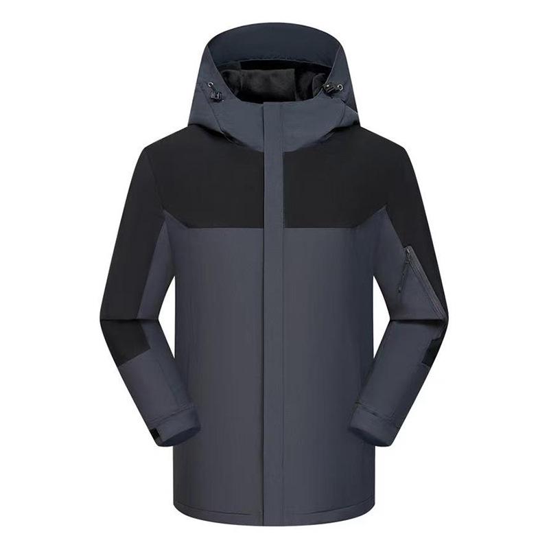 Men's Thickened Hooded Winter Windbreaker - Casual Plus Size Jacket for Middle-aged and Elderly.