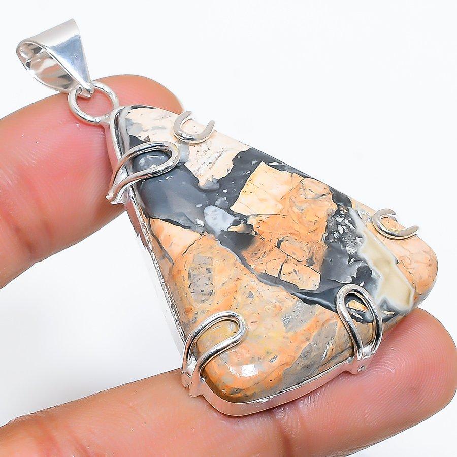 

Этническая ювелирная подвеска ручной работы с драгоценными камнями малинга яшма 2,17 дюйма VR-3732