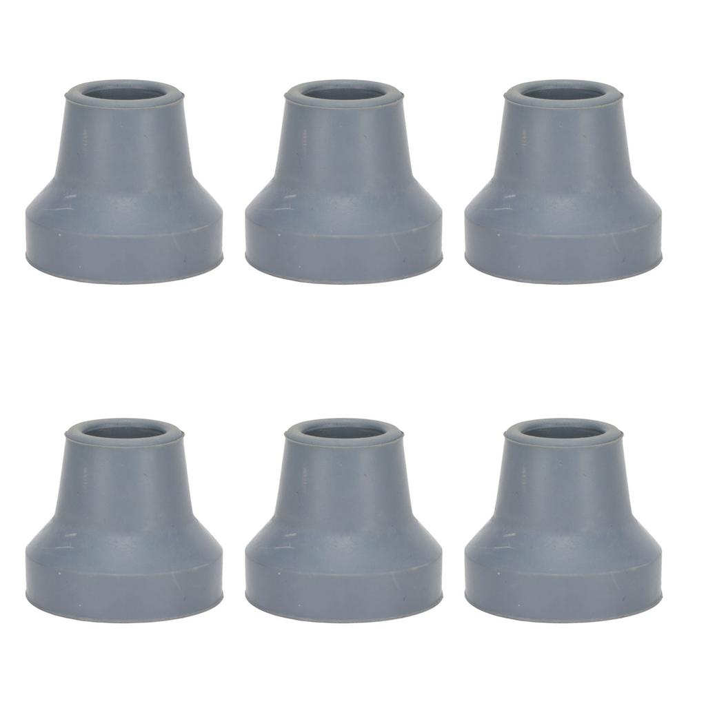 6pcs Cane Tip Professional Portable Rubber Replacement Tip Accessory for 4 Legged Crutch 0.6 Inch
