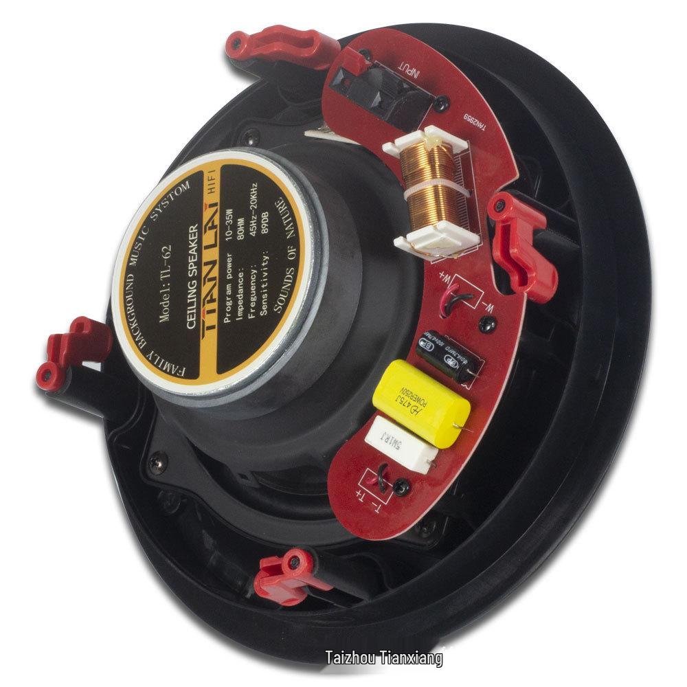 6.5-inch Ceiling Speaker with High-Low Frequency Crossover for Background Music and Public Address