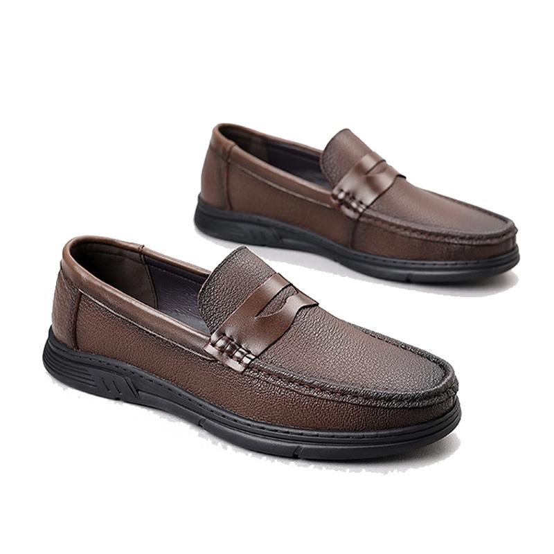 Genuine Leather Mens Loafers Luxury Brand Italian Casual Shoes for Men Shoes Slip On Moccasins Comfy Driving Shoes Boat Shoes