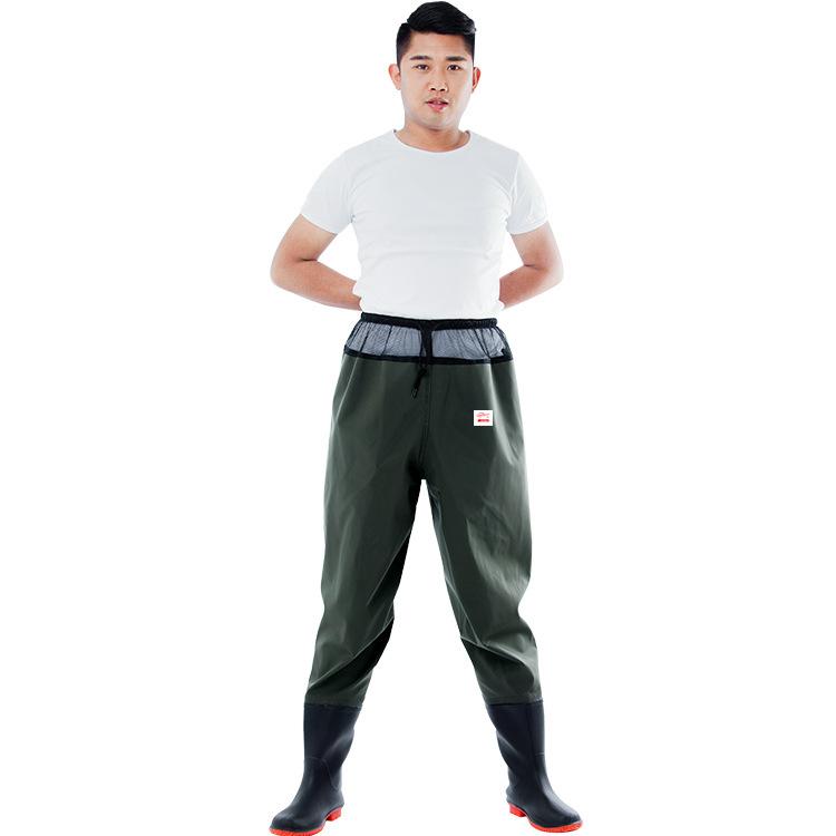 Breathable Waterproof Fishing Waders High Waist Wader Hunting Wading Pants Long Leg Pants PVC Fishing Pants Fishing Clothing 36