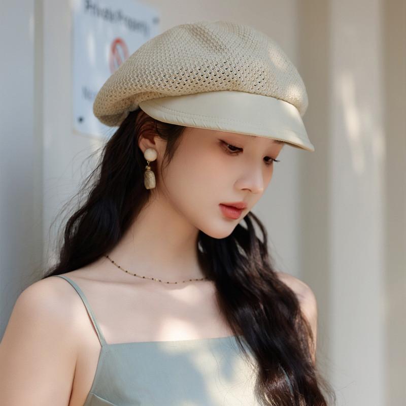 Classic Beret Hat For Women Summer Sun Protection And Breathability In Stylish Design
