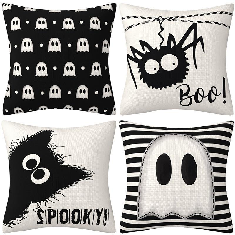 Halloween Pillowcase Pumpkin Skull Funny Ghost Cushion Cover Sofa Living Room Decoration Pillow