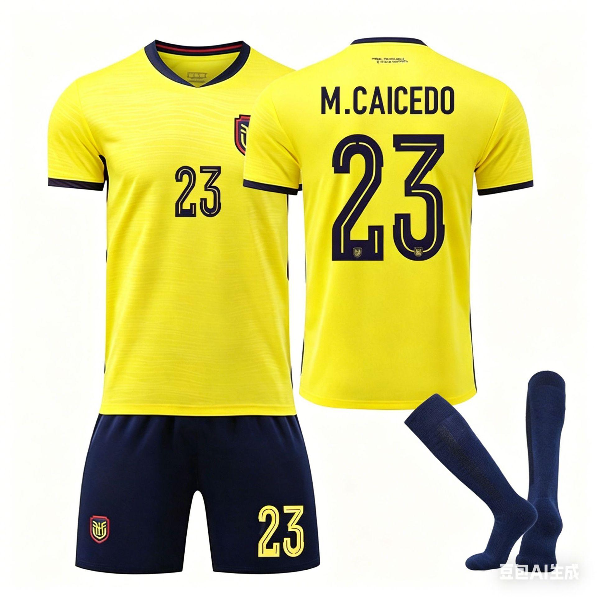 WK Ecuador Thuisshirt Voetbalset Nr. 10 Pais Jersey, Heren 26