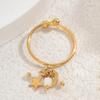 Geometric Wind Women's Ring Personalized Inlaid Rice Bead Design Star Moon Open Ring Versatile Index Finger Ring