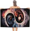 Yin Yang Plum Blossom Oversize Beach Towel Absorbent Quick Dry Blanket Sand Free Accessory for Pool Travel Yoga Picnic Sport