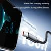 100W Double Port Fast Charging Braided Cable with LED Light Heavy Duty Charging Cord for Multiple Devices USB Type C