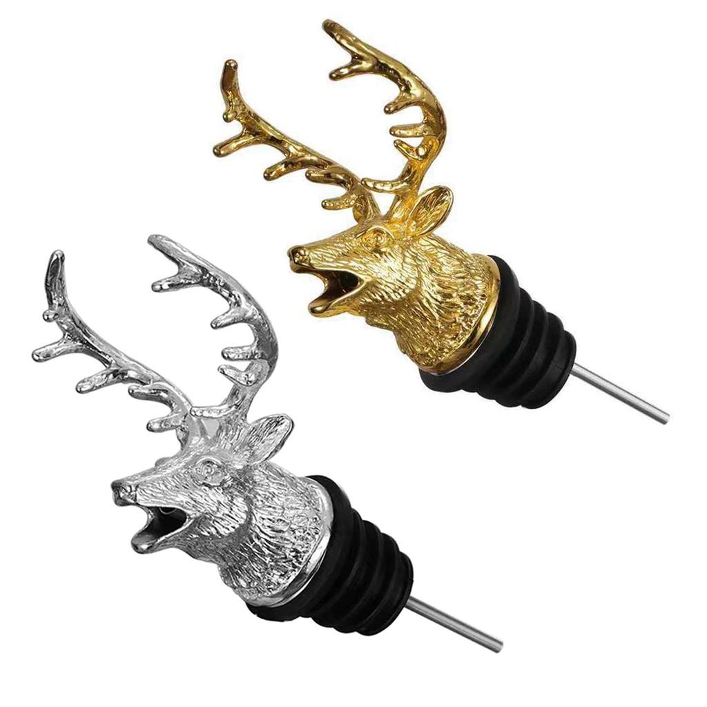 Zinc Alloy Deer Head Red Wine Aerator Pourer Spout Wine Bottle Stopper Tool