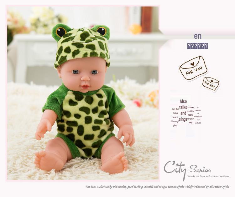 30cm Soft Vinyl Baby Doll - Children's Toy with Simulation Features for Playhouse Fun.