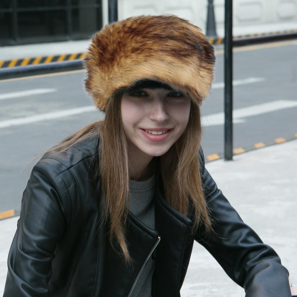 Warm Fox Fur Hat Russian Fluffy Fake 