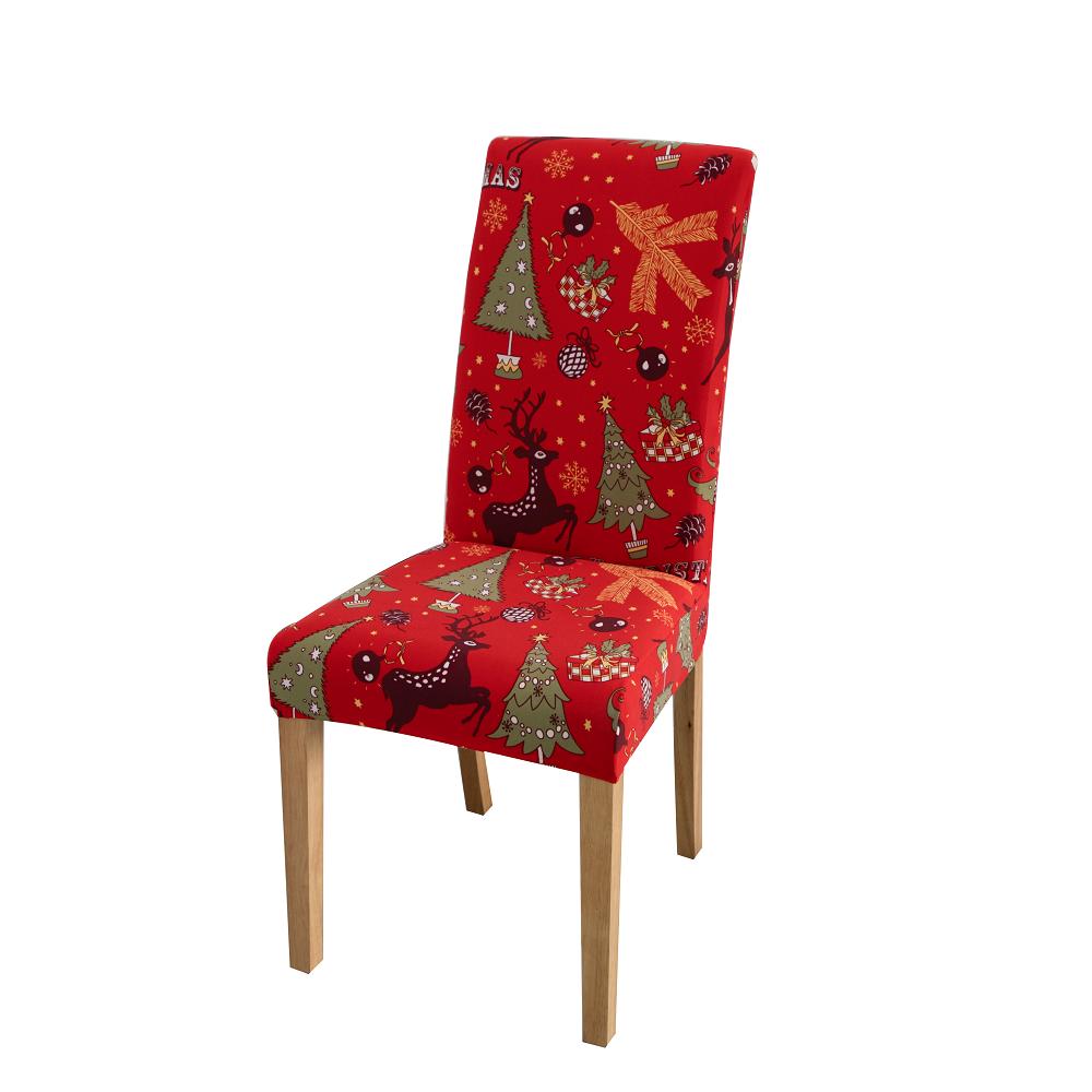 Chair Cover Dining Room Christmas Decor 2025 Santa Claus Snowflake Print Office Chair Covers Stretch Removable Chair Seat Cover