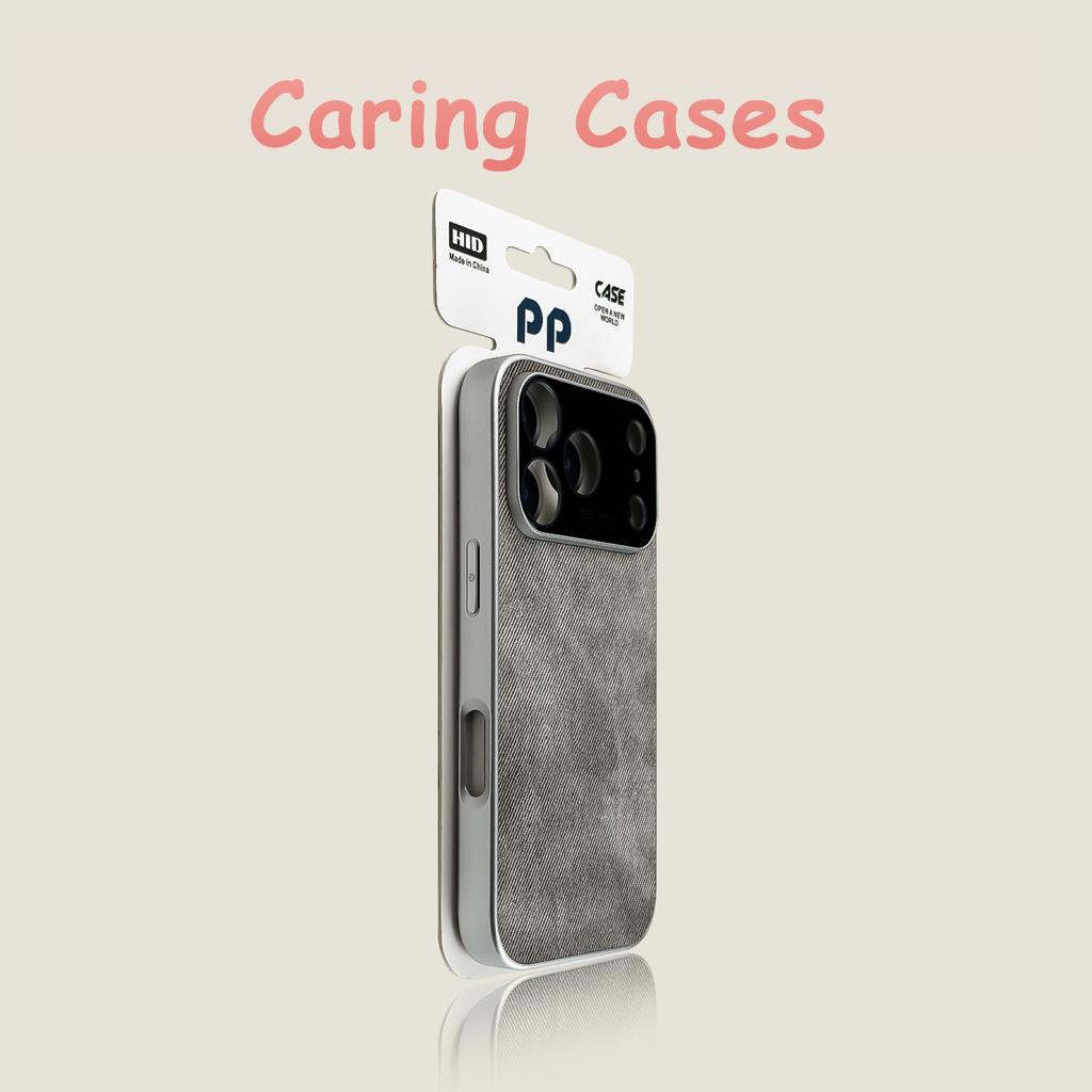 for iPhone 17 Pro Max Case Khaki Large Window Denim Apple Design Shockproof Full Cover compatible with iPhone 16 15 14