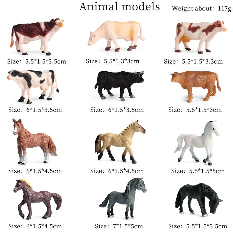 Oenux Montessori Toy Wild Farm Dinosaur Ocean Cat Animals Model Action Figure Zoo Figurines Cute Miniature Education Kid Gift