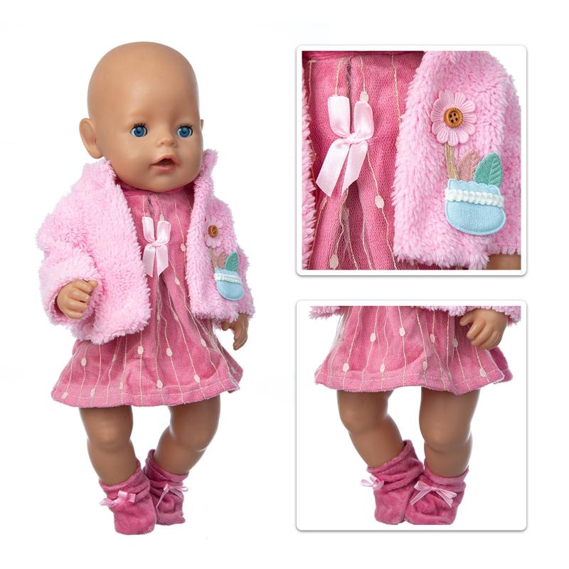 2023 winter New top suit For 17 Inch Baby Reborn Doll 43cm Baby Doll Clothes, doll accessory.