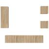 5 Piece TV Cabinet Set In Sonoma Oak Effect Particle Board