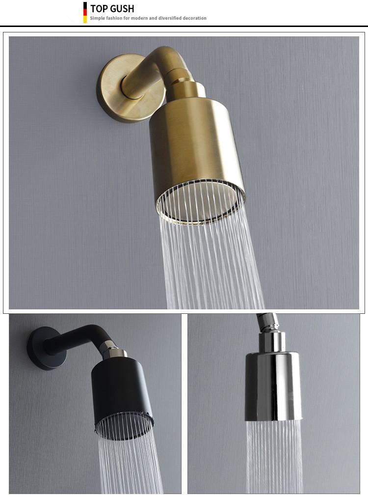 Bathroom Shower faucet set wall mounted Shower aucet set brush gold /black brass round rain fall style concealed