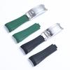 19mm 20mm Curved End FKM Fluororubber Rubber Watchband Fit for Rolex Submariner Daytona Explorer Black Orange Diver Watch Strap
